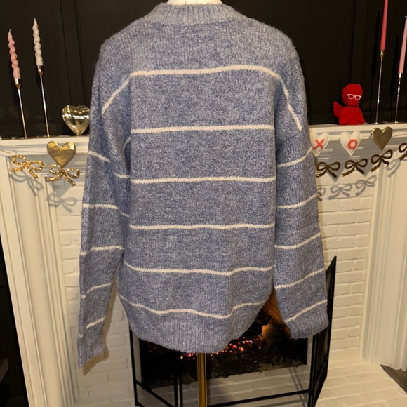 Womens Vernacular Oatmeal Striped Sweater - Picture 2 of 7